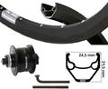 Kgs Voorwiel 28 inch (622) velg zwart naafdynamo centerlock qr zwart