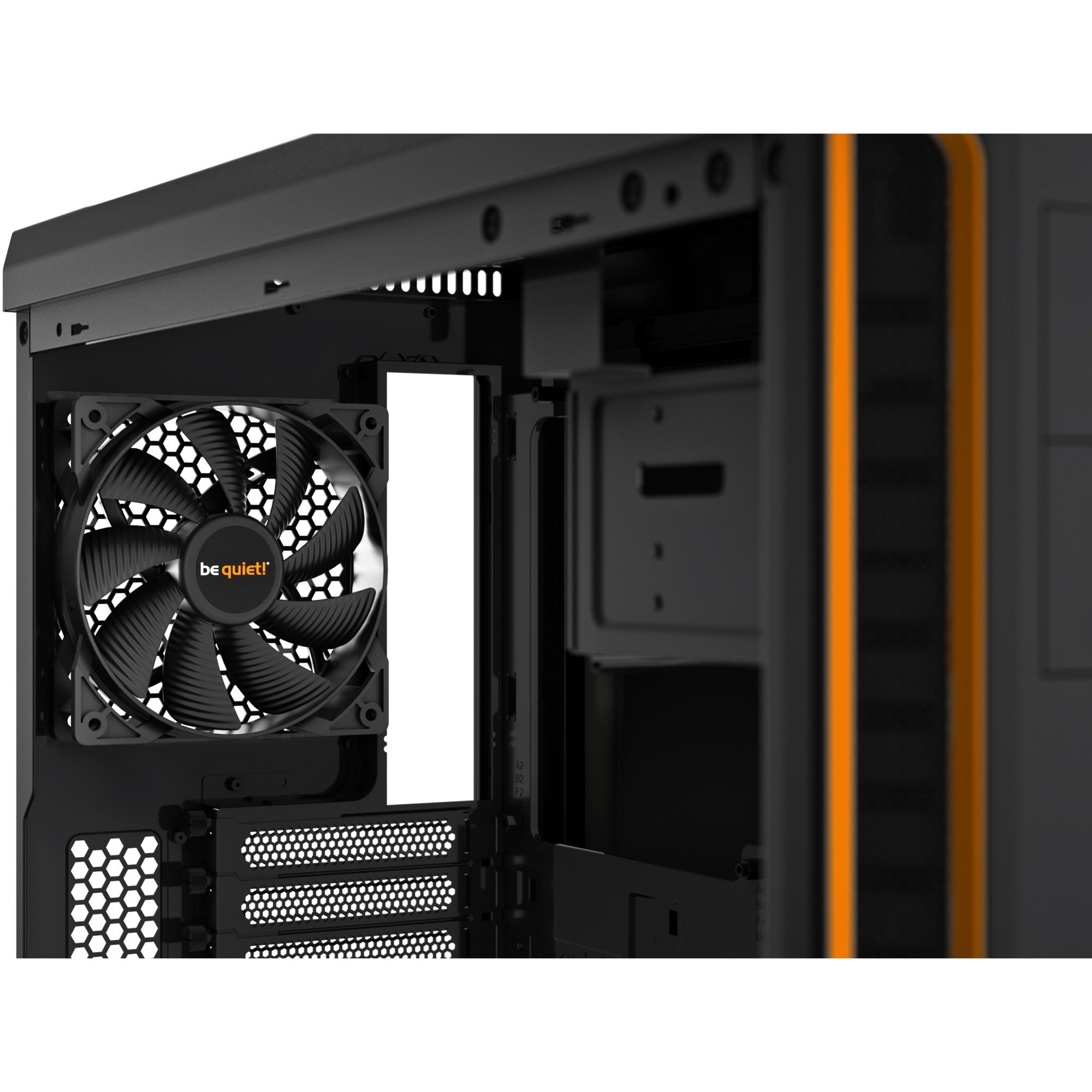 Be quiet! pure base 600 window midi tower behuizing (zwart oranje | 2x usb-a | tempered glass)