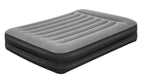 Bestway luchtbed 2 persoons - luchtmatras 203 x 152 x 46 cm - met ingebouwde pomp en leegloopventiel - tritech materiaal - behoud zijn vorm - kampeer accessoires - zwart grijs