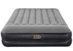 Bestway luchtbed 2 persoons - luchtmatras 203 x 152 x 46 cm - met ingebouwde pomp en leegloopventiel - tritech materiaal - behoud zijn vorm - kampeer accessoires - zwart grijs