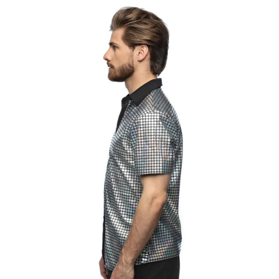 Boland Disco Diamond Shirt Heren Zilver maat L