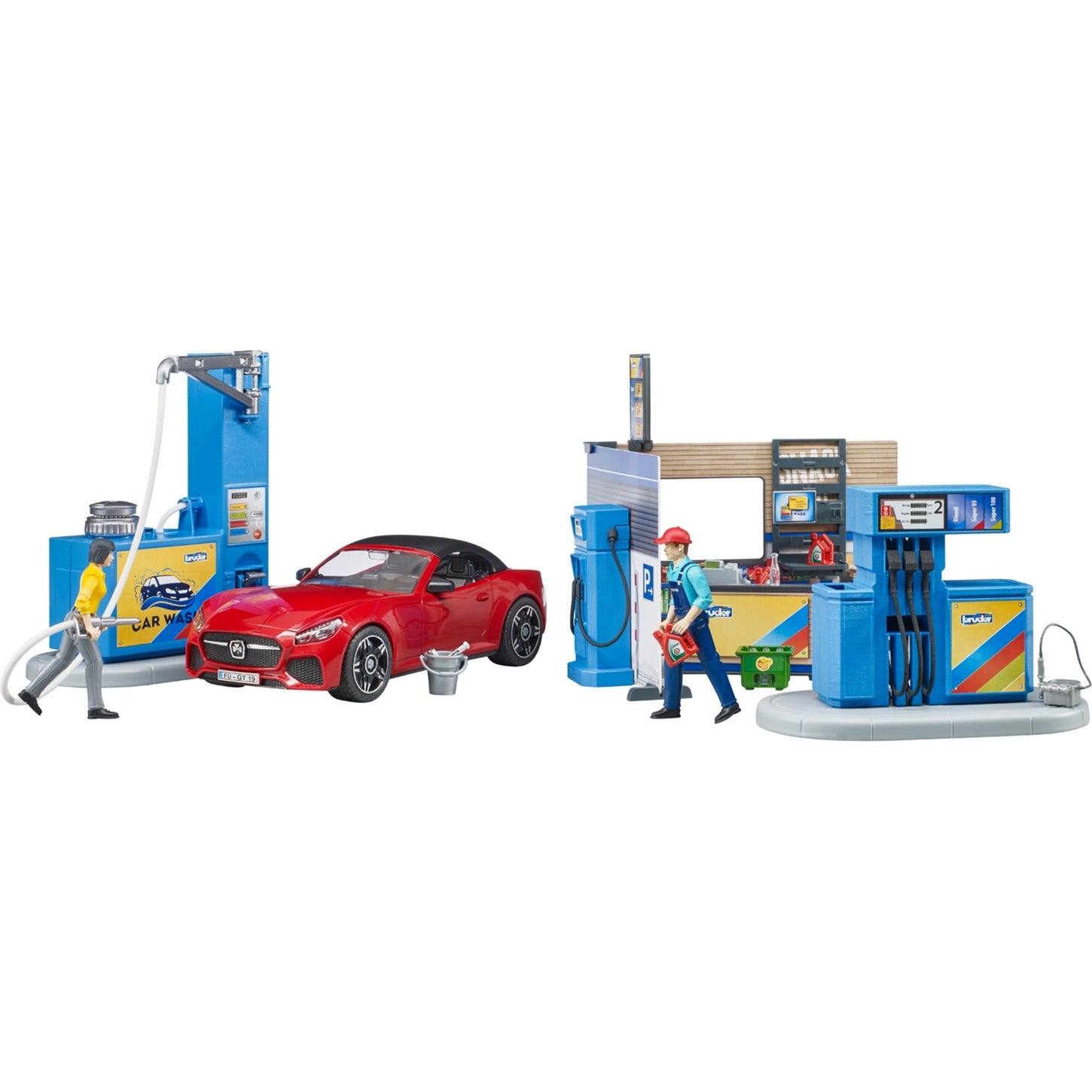 Bruder Bworld Tankstation en Carwash