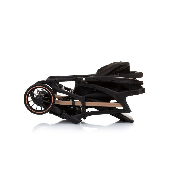 Chipolino amber opvouwbare buggy met voetenhoes obsidian zwart