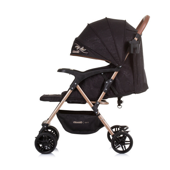Chipolino april opvouwbare buggy met voetenhoes obsidian zwart