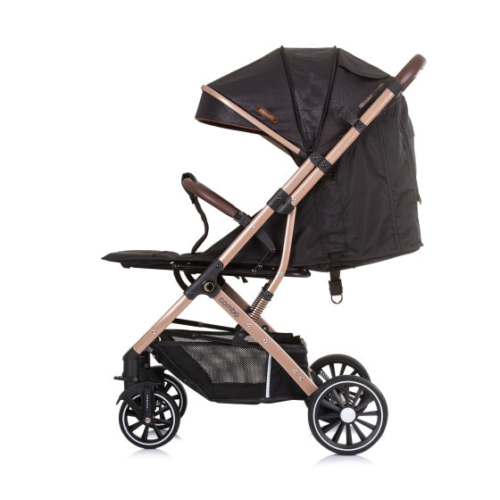 Chipolino combo opvouwbare buggy met voetenhoes obsidian gold zwart