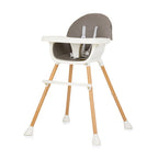 Chipolino rio 2-in-1 kinderstoel met eetblad zitkussen graphite grijs wit