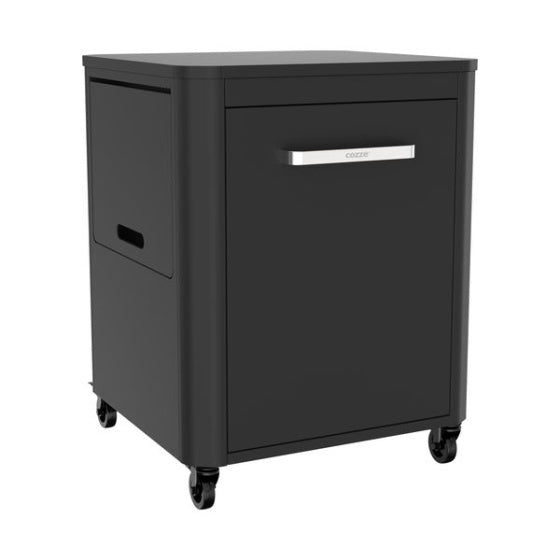 Cozze trolley werktafel opklapbaar met 1 deur zwart