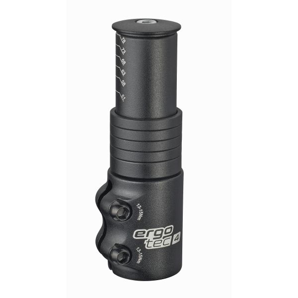 Ergotec Stuurpen verlenger ahead 3 - 1-1/8" al6061 t6 - zwart gezandstraald