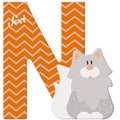 Sevi letter n norwegian forest cat: 10 cm (83014)