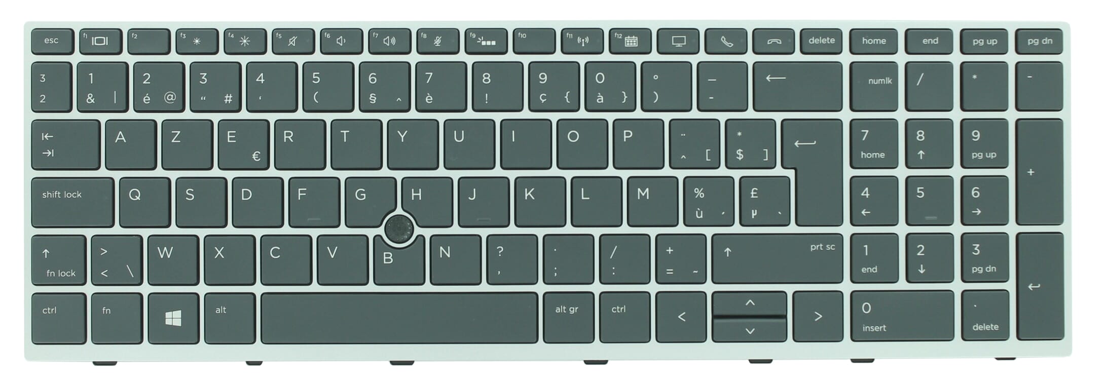 Ty hp laptop toetsenbord azer be + top cover, bl - zilver
