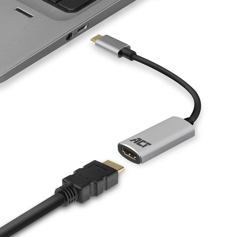 Act usb-c naar hdmi adapter ac7010 grijs, zwart