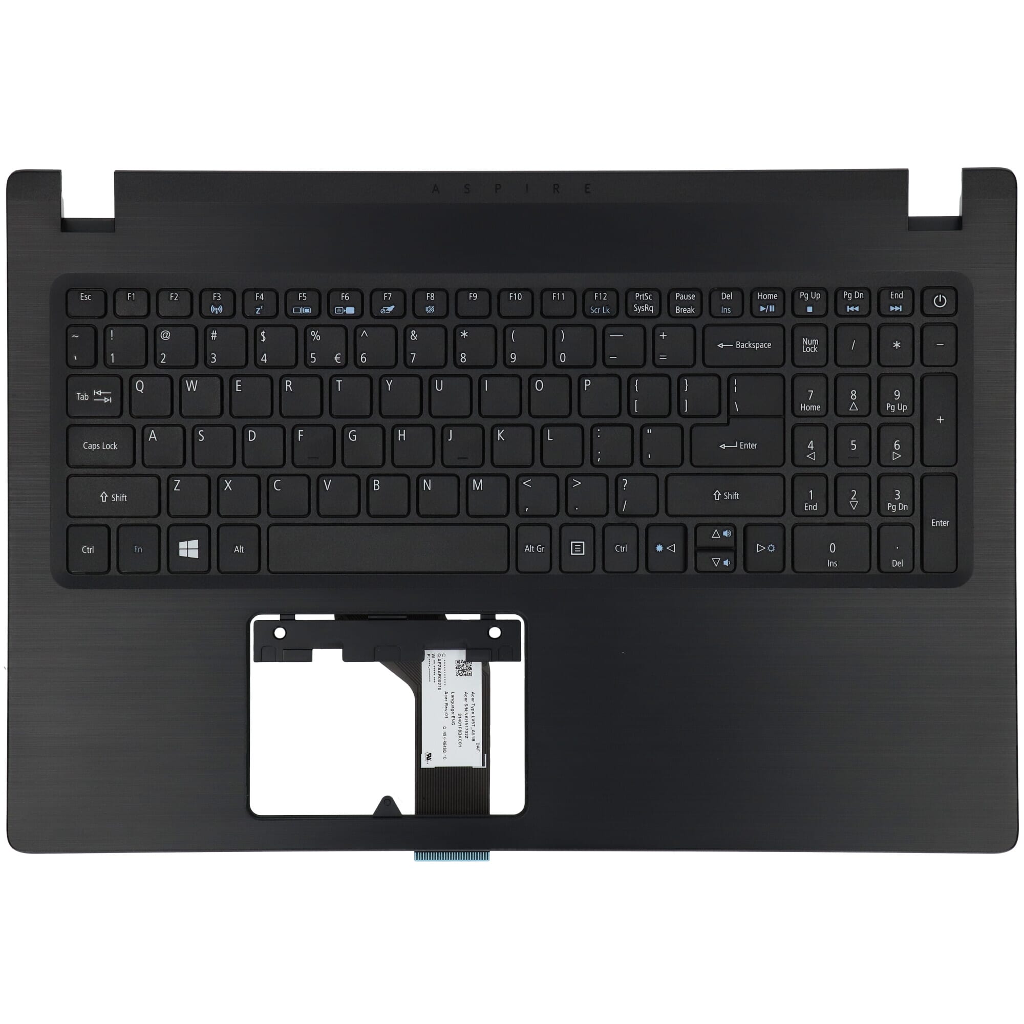 Ty acer laptop toetsenbord qwer us + top cover