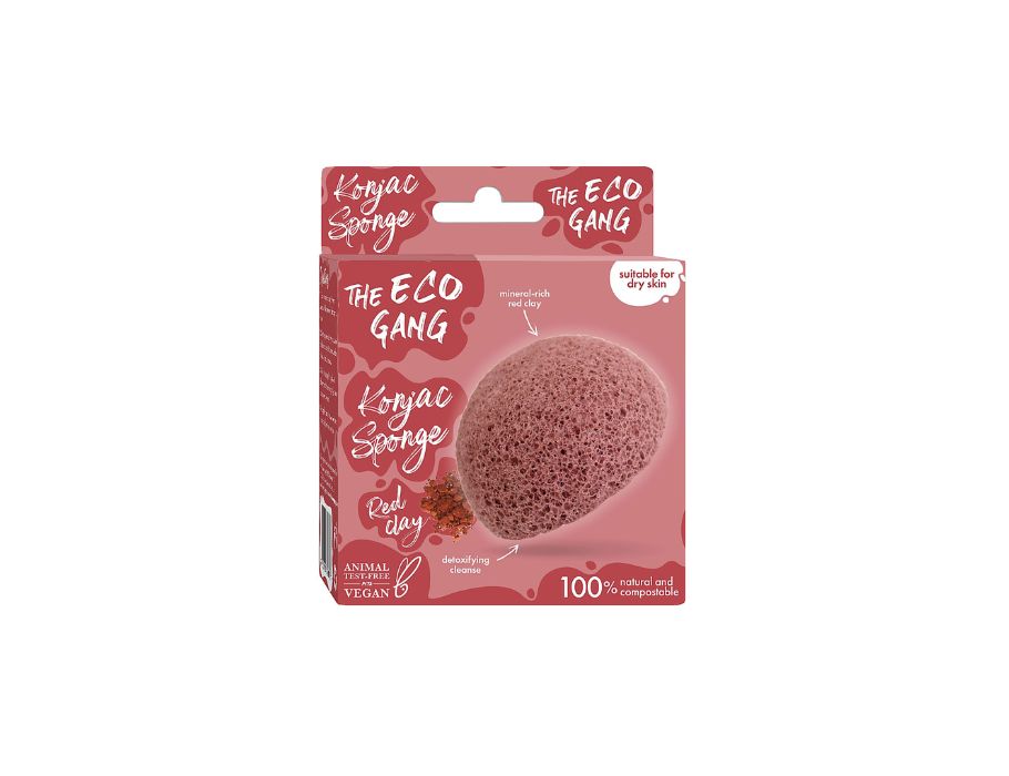 The eco gang konjac spons - rode klei