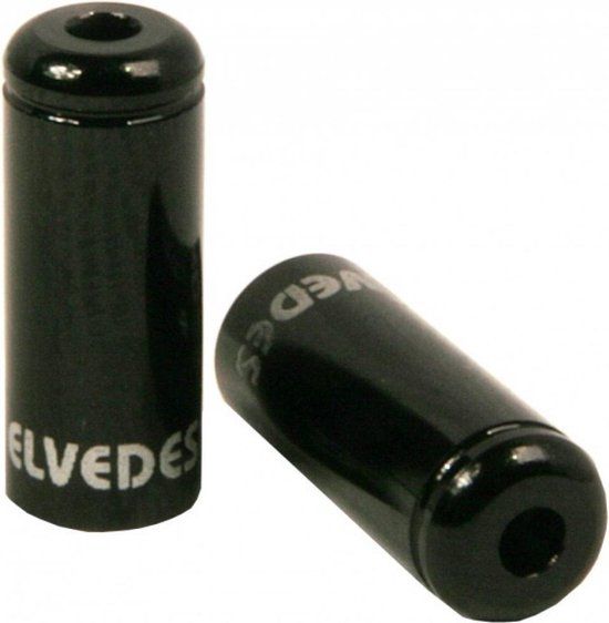 Elvedes pot kabelhoedjes zwart 4,2mm | aluminium | 50 stuks