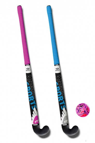 Hockeyset roze en blauw 28''