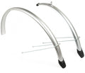 spatbordenset 26 inch 58 mm zilver