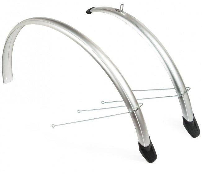 spatbordenset 26 inch 58 mm zilver