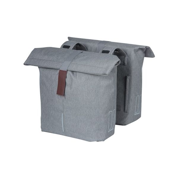BASIL Tas city dubbel grijs | 28-32l