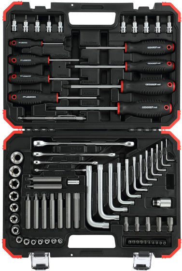 Gedore red r68003075 75-delige schroefgereedschapset tx 1 4”+ 1 2” 3301575 r68003075