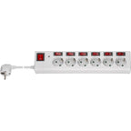 Goobay 6-voudige stekkerdoos met schakelaar stekkerdoos (wit, kabel 1.5 meter)