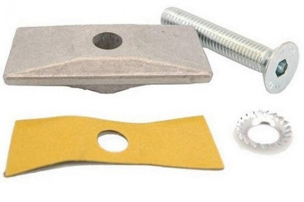Hebie plaat middenstandaard +bout m10x55mm 69902 zilver