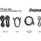 Iiyama prolite xub2492qsu-b1 23.8 monitor (zwart (mat), hdmi, displayport, 3x usb-a, usb-c)