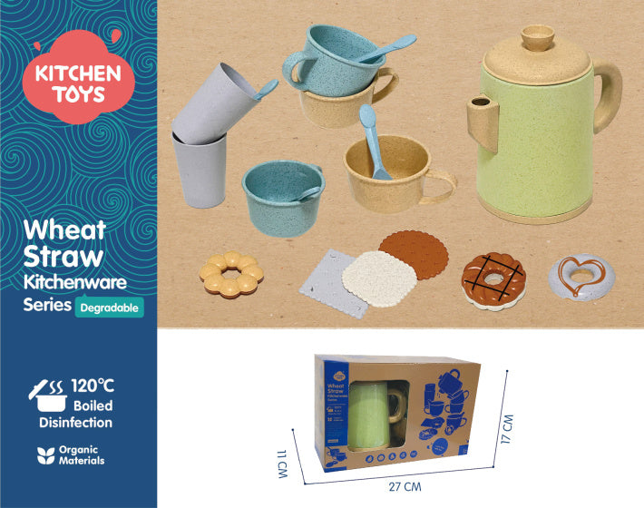 Kitchen toys theeservies met lekkernijen speelset gerecycled