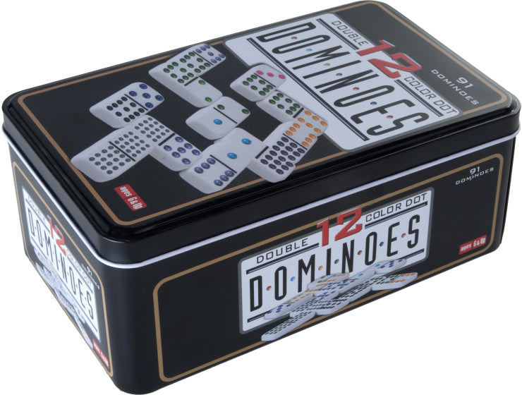 Longfield games Dominospel Dubbel 12 in Blik 91 Stenen