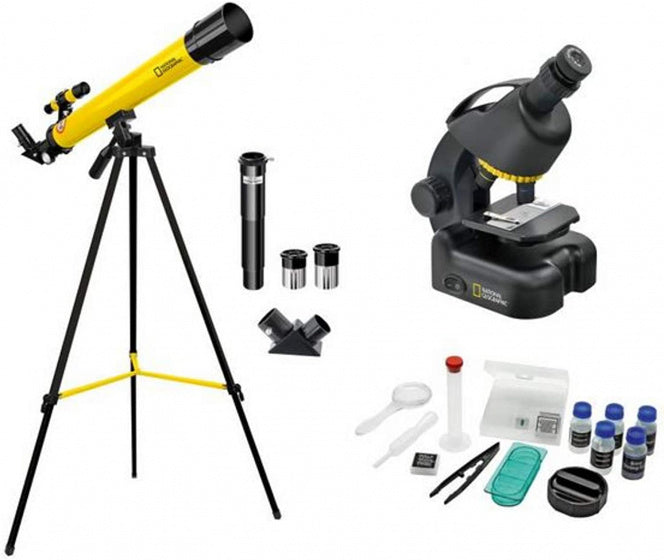 National geographic Telescoopen microscoopset aluminium zwart/geel