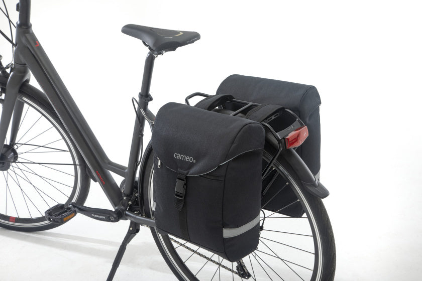 Cameo Sports Dubbele Fietstas Zwart 28L