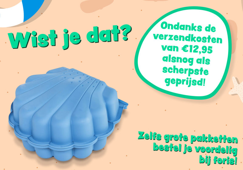 Paradiso toys Zandbak met deksel Schelp 87 x 78 x 18 cm blauw