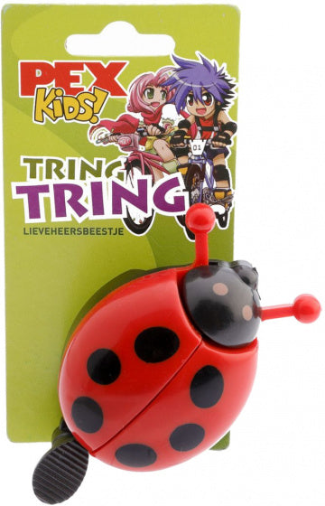 fietsbel lieveheersbeestje junior 6,5 x 3,5 cm staal rood