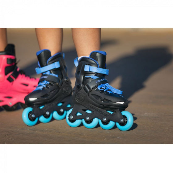 Powerslide One Stargaze inlineskates 85A zwart blauw maat 29 32