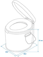 Proplus Draagbaar toilet 7 liter zithoogte 37 cm grijs
