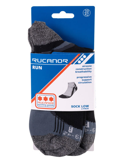 Rucanor Hardloopsokken kort 2-pack zwart maat 43-46
