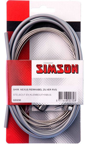 remkabel set Nexus rollerbrake 2250 1700 mm grijs zilver