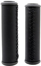 Simson Handvatten Leder Zwart Lang - Leren handvatten voor lifestylefiets - 13cm - Zwart