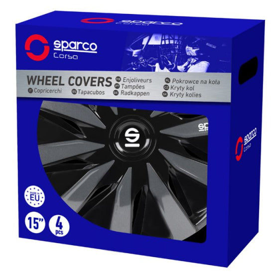 wieldoppen Lazio 13 inch ABS zwart grijs set van 4