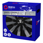 wieldoppen Lazio 13 inch ABS zwart grijs set van 4