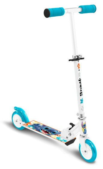 Disney stitch 2-wiel kinderstep opvouwbaar voetrem wit petroblauw
