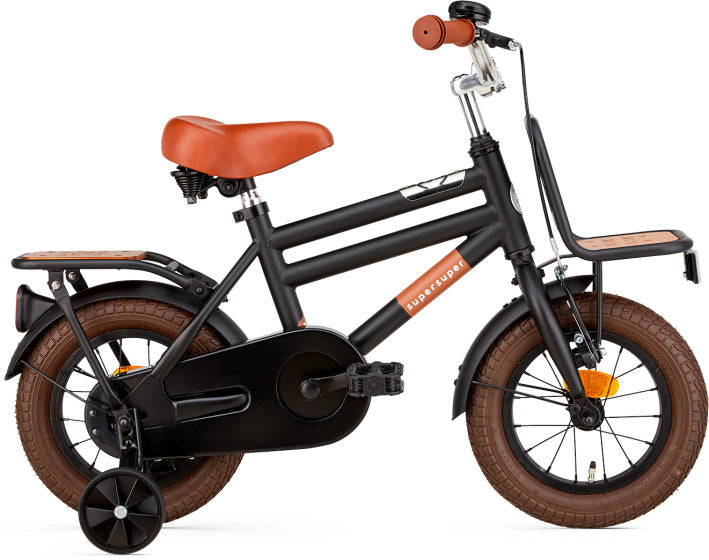 Supersuper Jongensfiets cooper bamboo 12 staal zwart