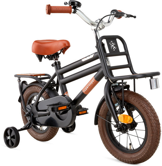 Supersuper Jongensfiets cooper bamboo 12 staal zwart