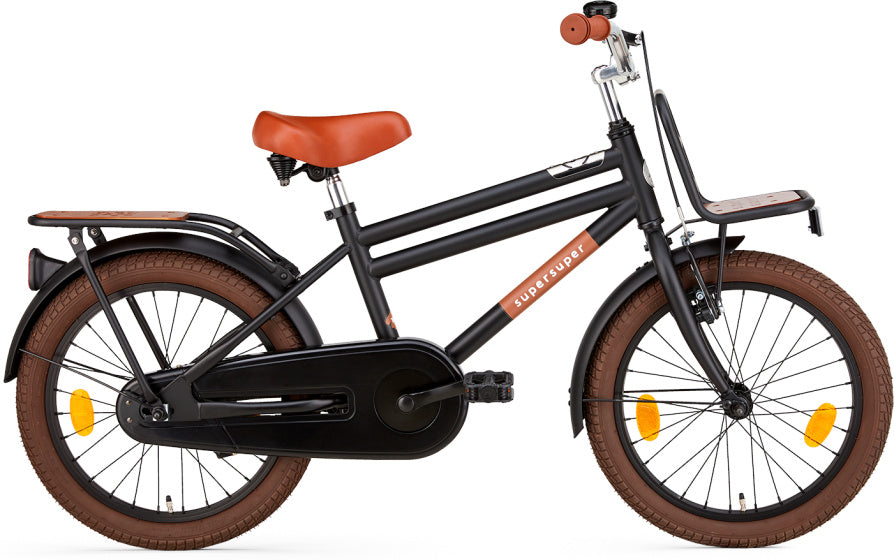 Supersuper Jongensfiets cooper bamboo 18 staal zwart
