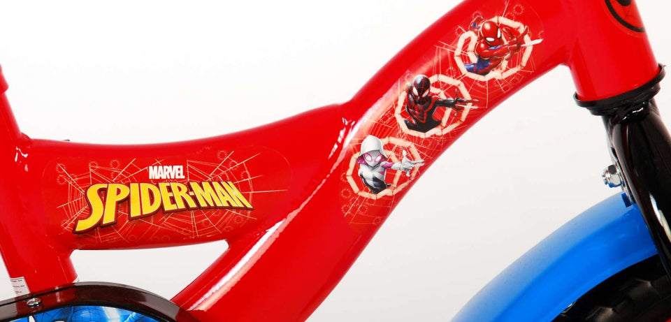 Spider-Man Kinderfiets Jongens 10 inch Rood Blauw Doortrapper