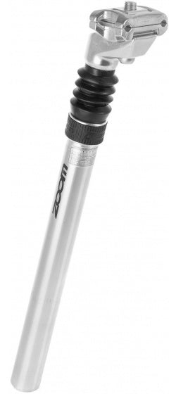 Zoom Zadelpen geveerd 27.2 x 350 mm aluminium zilver zwart