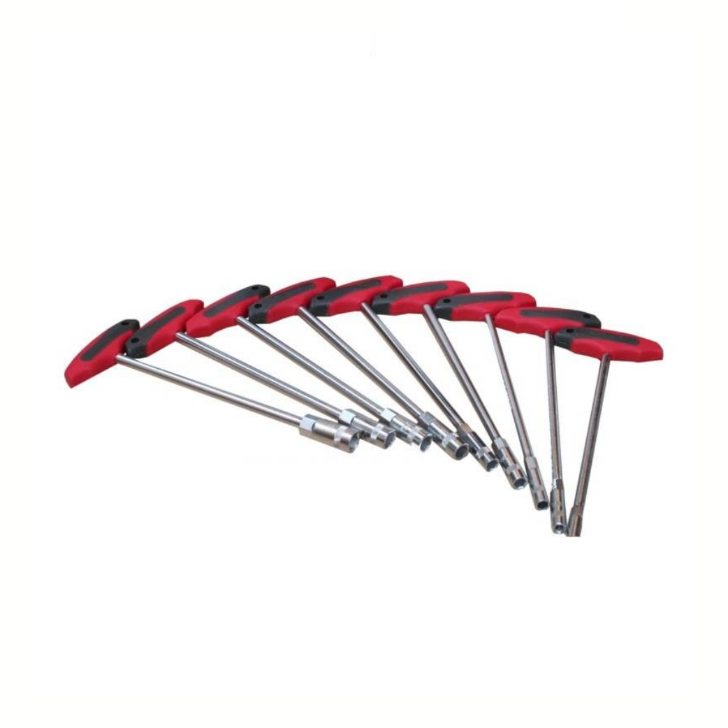 Deli Dopsleutelset T-greep 9 delig maten: 6-7-8-9-10-11-12-13-14 mm