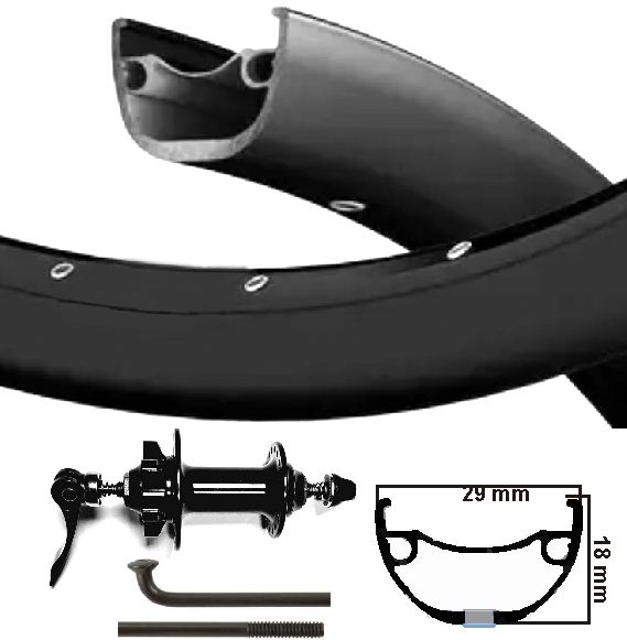 Kgs voorwiel 28 inch (622) mach1-m650 + spaak zw cass disk 6 bout