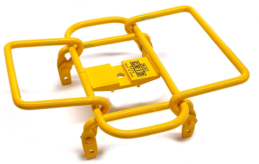 Minoura mini grid rack mini bagagerekje geel voor op stuur