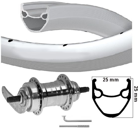 Kgs Achterwiel 28 inch (622) velg alu zilver velamos remnaaf