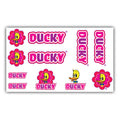 Fiets frame stickerset Ducky roze